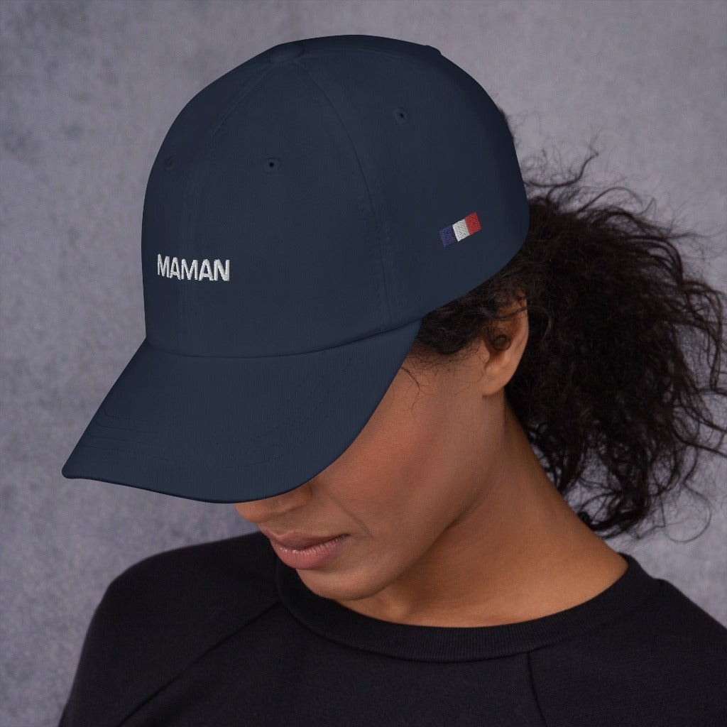 Woman wearing Maman Trucker Hat - Navy
