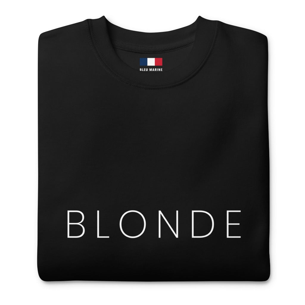 Folded Sweatshirt with BLONDE printed on the front