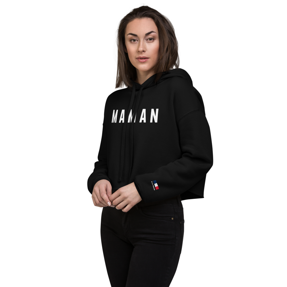 Womens "Maman" Cropped Hoodie