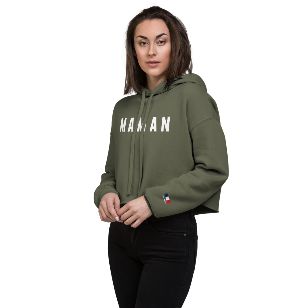 Womens "Maman" Cropped Hoodie