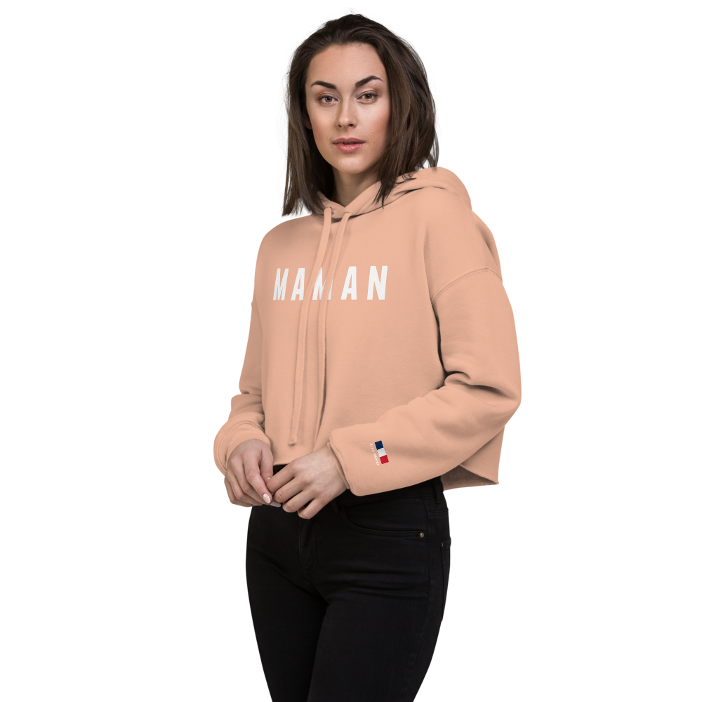 Womens "Maman" Cropped Hoodie