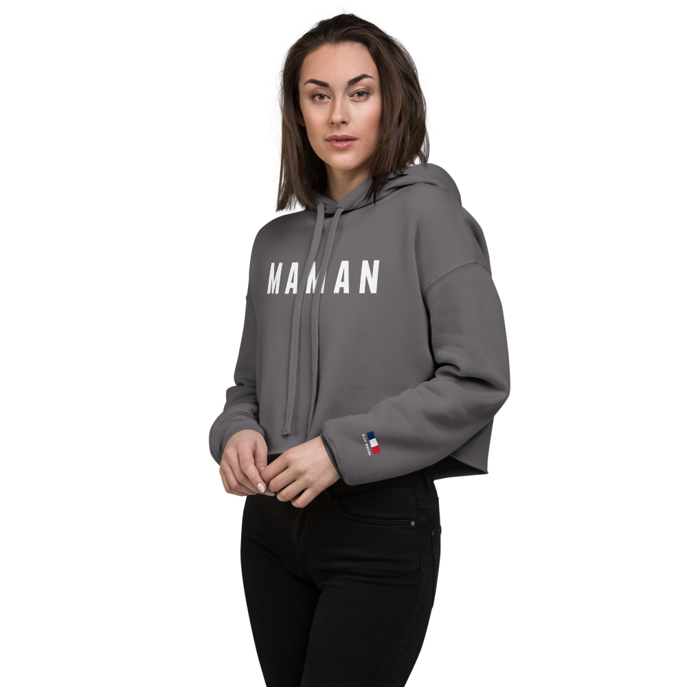 Womens "Maman" Cropped Hoodie