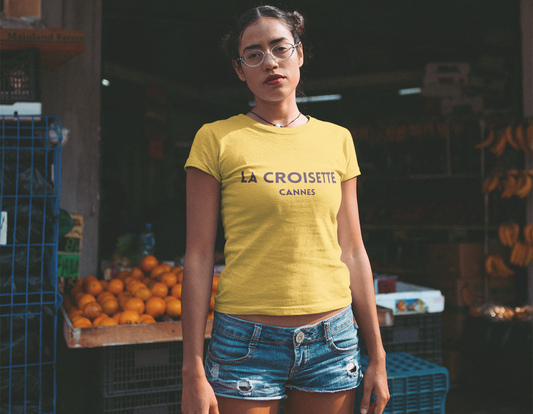 La Croisette T-Shirt paired with denim shorts for perfect summer look