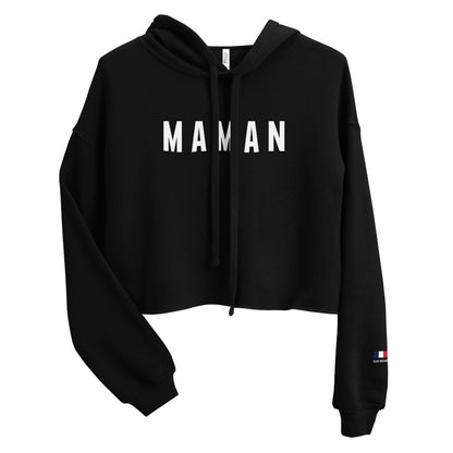 Black MAMAN cropped hoodie