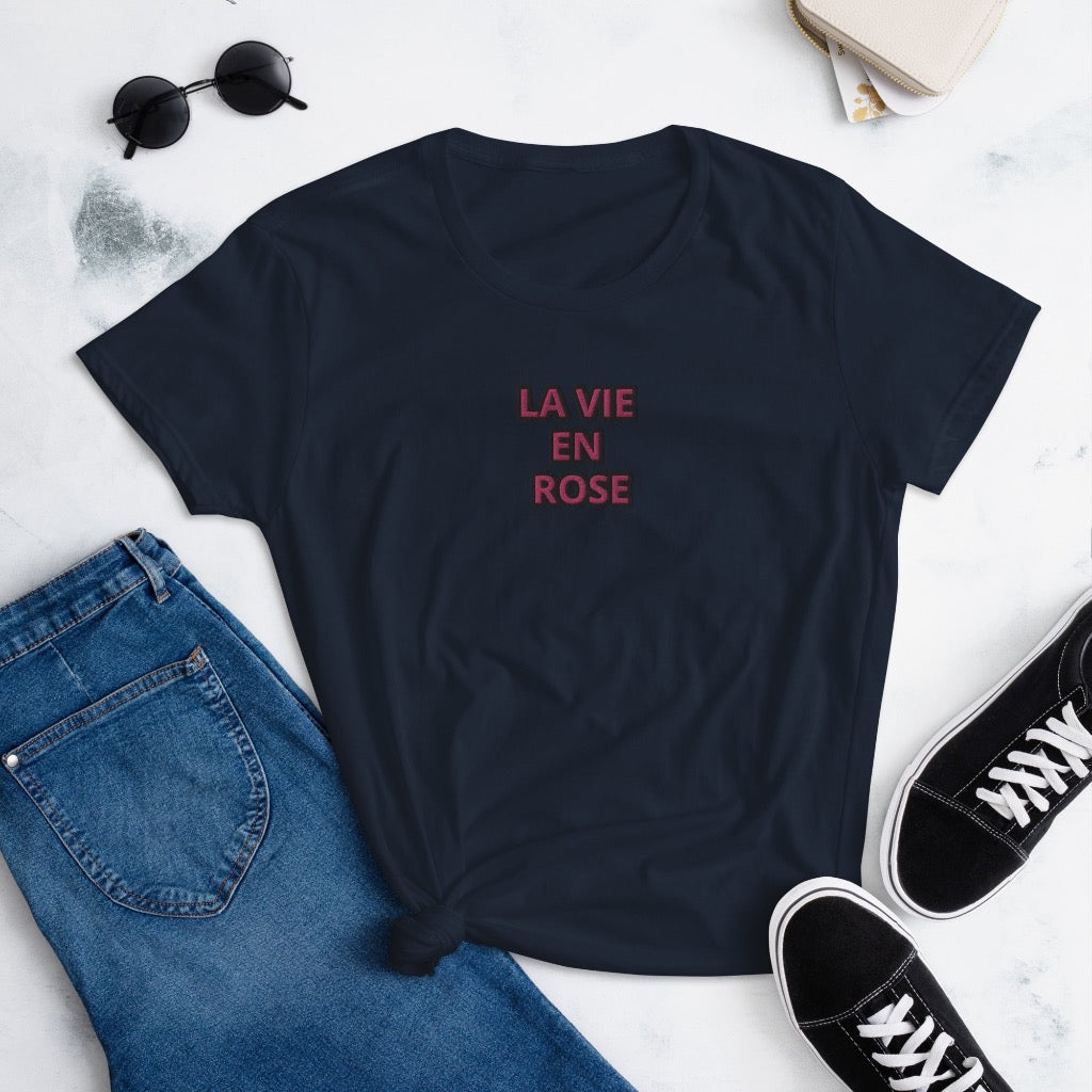 T shirt discount avec une rose