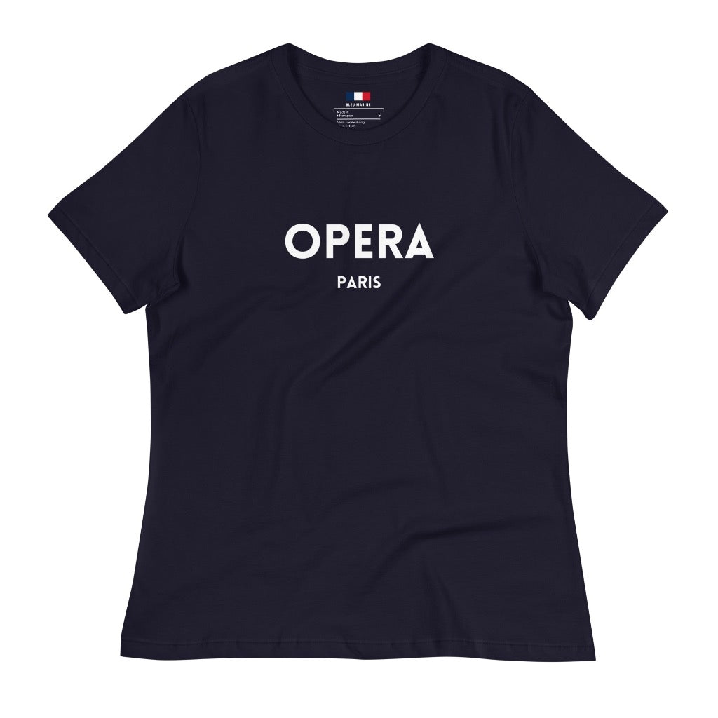 Navy Blue T-Shirt with "OPERA Paris" printed on the front