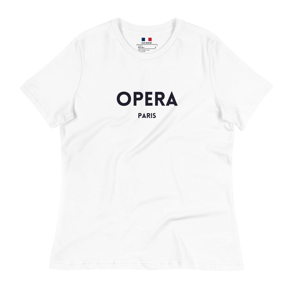 White T-Shirt with "OPERA Paris" printed on the front