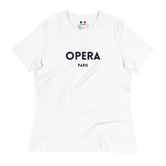 White T-Shirt with "OPERA Paris" printed on the front